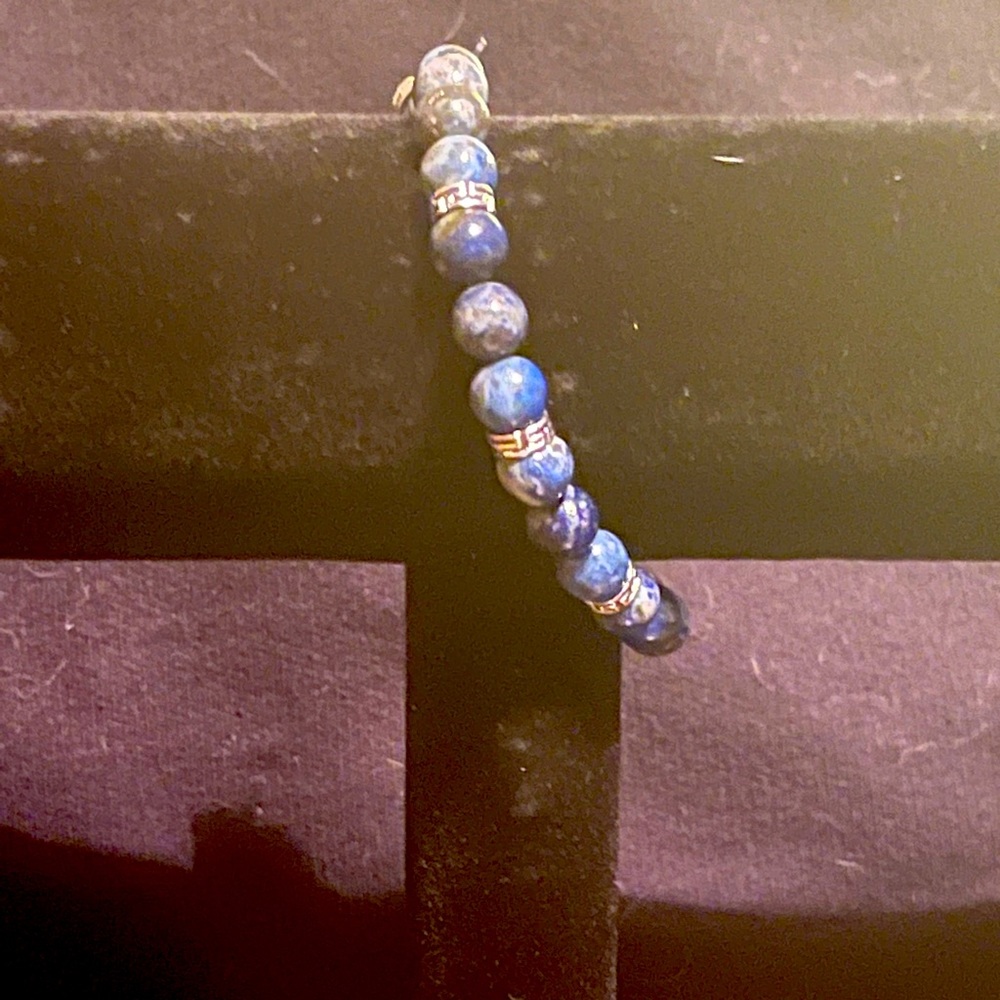 Hand beaded Lapis Lazuli bracelet